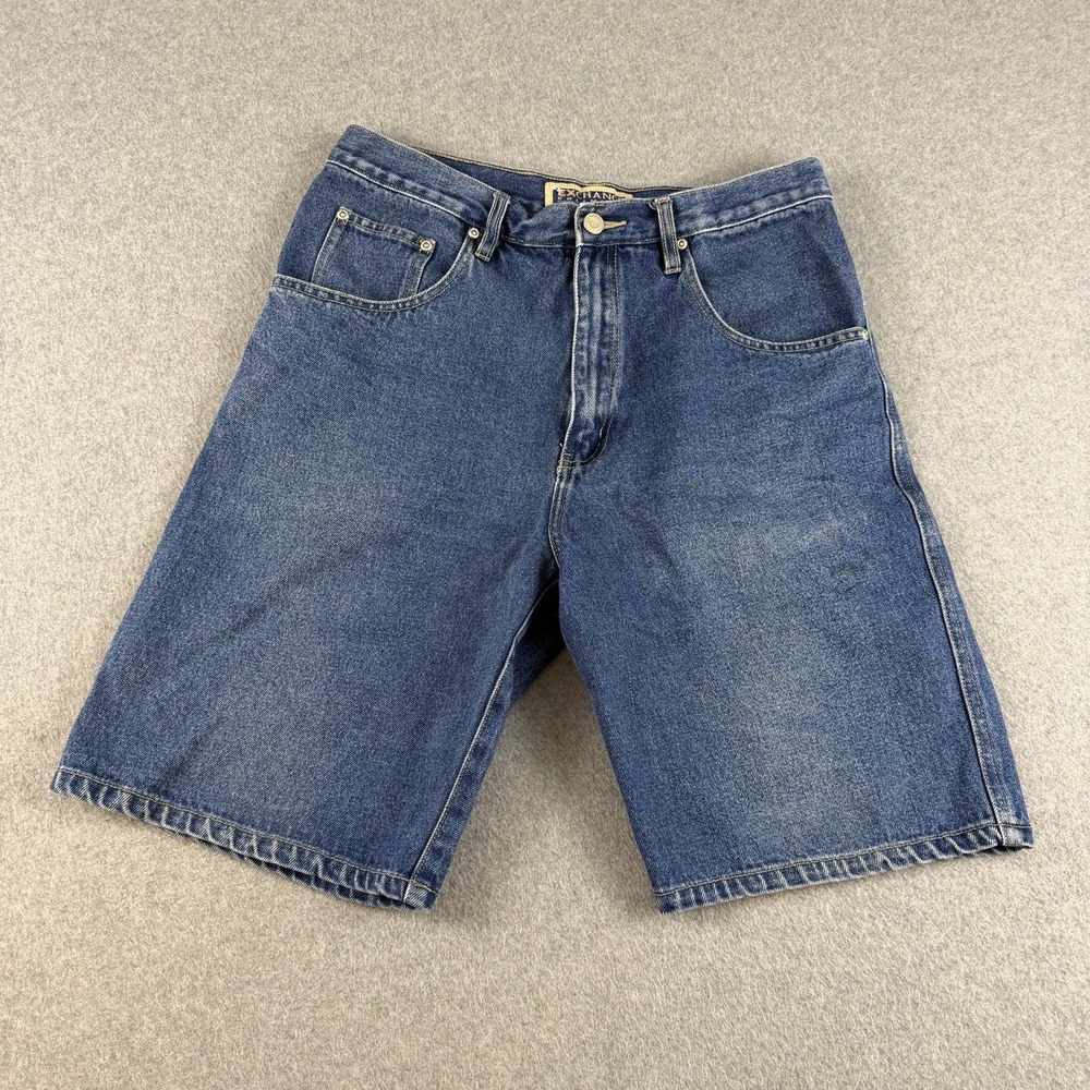 Y2K Exchange Unlimited Denim Jorts Shorts Mens 34 (32) Blue Relaxed Skater Jean